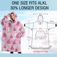 thumbnail image 4 of Oversized Wearable Blanket Hoodie,Pink Christmas Tree Pattern Sherpa Blanket Hoodie with Super Pockets,Super Warm Fuzzy Pullover for Women & Men, 4 of 6