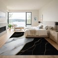 thumbnail image 3 of ODIKA 9'x12' Washable Area Rug Low Pile, Flatwoven, Abstract Swirl Veined Gilded Border Streaks Flow Symmetrical for Great Room, Indoor Concept, Large Living, 3 of 7