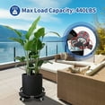 thumbnail image 2 of 2 Pack Plant Caddy Plant Stand with Wheels Adjustable 15-22" Heavy Duty Round Plant Dolly Rollers with Metal Lockable Casters Indoor Outdoor Pot Roller Base Caddies,Patio,Flower Pot,Black, 2 of 10