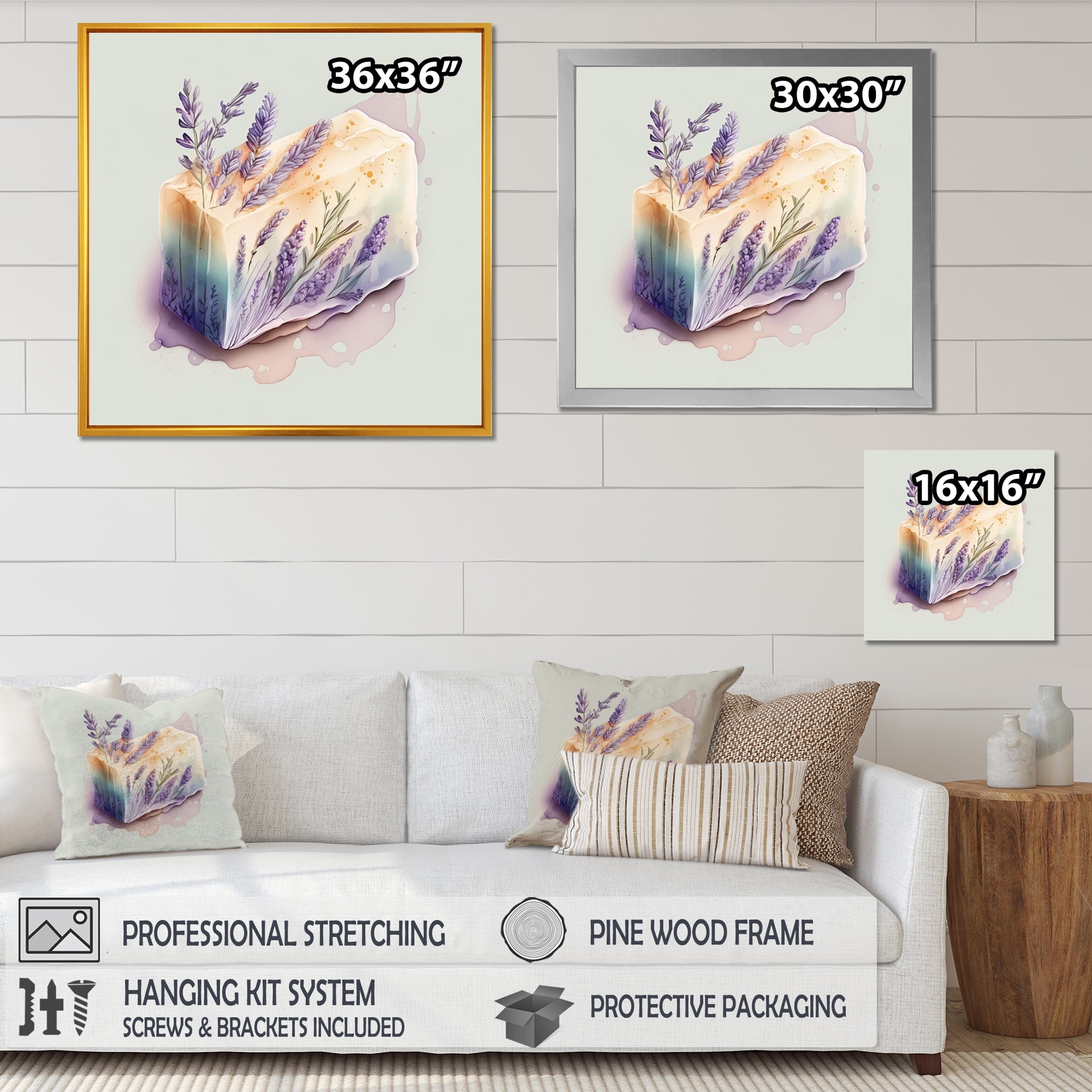 Designart Lavender Soap I Canvas Wall Art