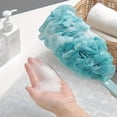 thumbnail image 3 of Bath Body Brush Long Handle Shower Scrubber with Soft Sponge Mesh Pouf Loofah Back Scrubber for Exfoliating Skin Rejuvenation and Bathroom Spa, 3 of 3