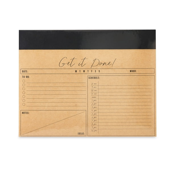 Pen+Gear Daily Planner Pad, Get It Done, 60 Sheets