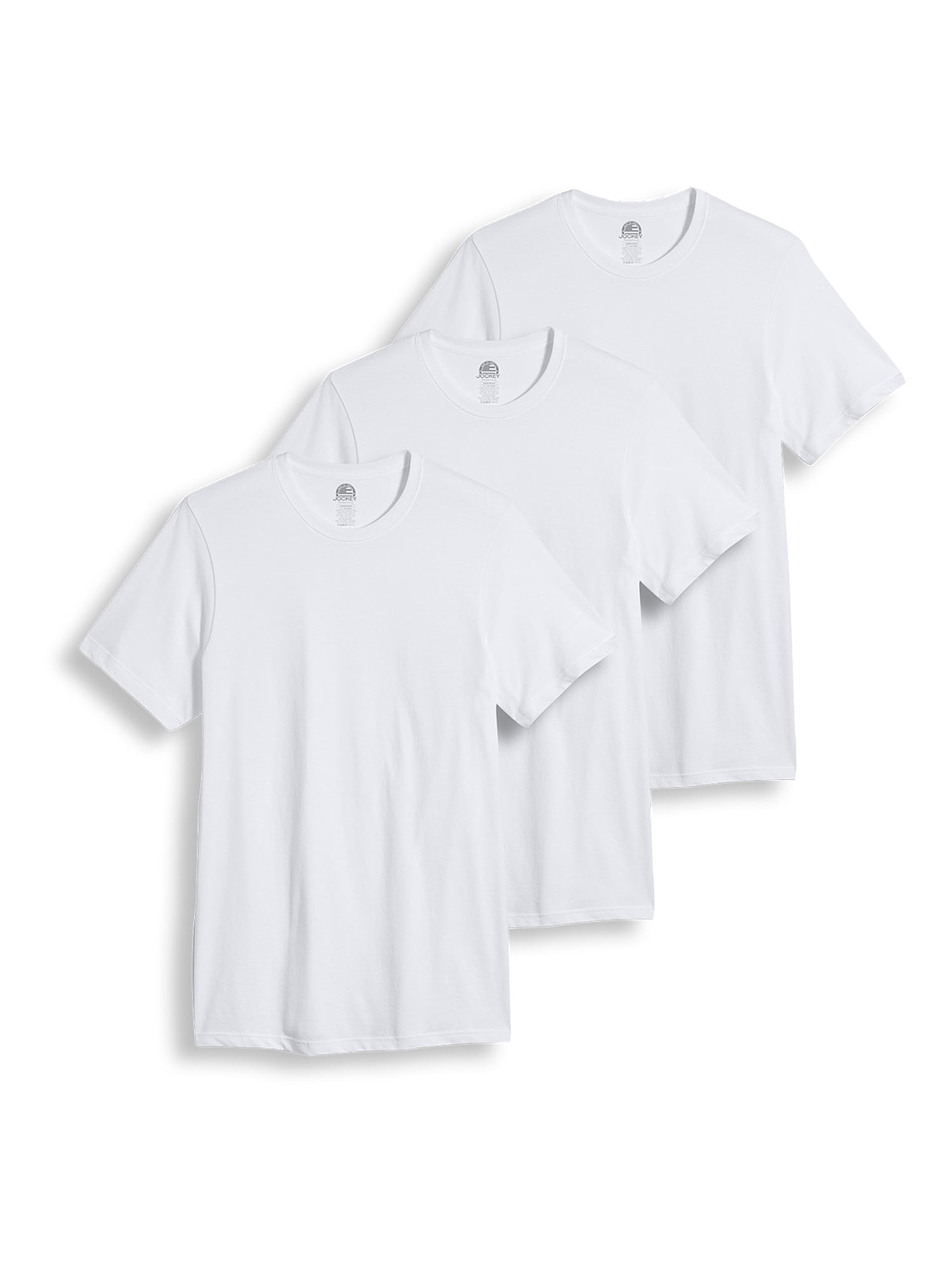 Jockey Mens Classic Crew Neck White T-Shirts STAYNEW Cotton XL Extra Large 6 Pk