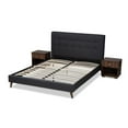 thumbnail image 4 of Bowery Hill Queen Dark Grey Platform Bed with Two Nightstands, 4 of 11