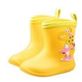 thumbnail image 3 of Hpapadks Rain Boots Toddler Solid Rainy Day Non Short Ankle Cute Dinosaur Cartoon Water Shoes Outdoor Play Lightweight Waterproof Yellow 9-11 Y, 3 of 3