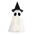 thumbnail image 2 of Outdoor Halloween Decorations, 32 Inch Witch Hat Halloween Ghost Decor, Outdoor Ghost Decor for Yard, Halloween Witch Decor, Soft Fabric Standing Spooky Ghost Figure, 1Pc Lighted, 2 of 7