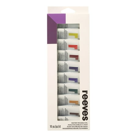 Reeves Water Mixable Oil Colour Set, 10-Colors, 22ml