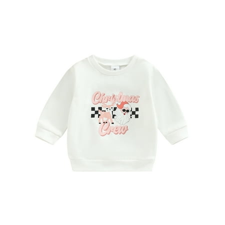 

Ma&Baby Newborn Baby Girls Boys Pullover Clothes Letter Santa Claus Print Fall Spring Cotton Sweatshirt