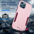 thumbnail image 6 of for iPhone 13 Pro Case, Dual Layers Shell Hard PC + Soft TPU Back Shell Heavy Duty Military Drop Protection Rugged Shockproof Hybrid Case for iPhone 13 Pro, Pink/Rose, 6 of 7