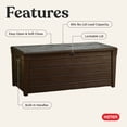 thumbnail image 4 of Keter Brightwood 120 Gallon Durable Resin Outdoor Deck Box Storage Organization, Brown, 4 of 15