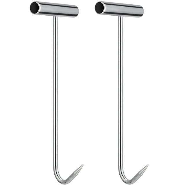 2 ganchos para tapas de alcantarilla, herramientas para levantar tapas de alcantarilla, ganchos de tracción, elevadores de rejillas de drenaje