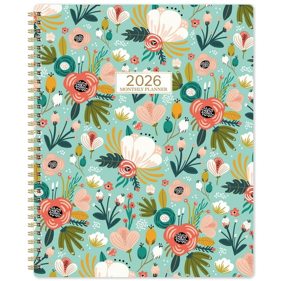 2026 monthly planner, 12 months calendar with tabs and inner pocket, large 8.5 x 11 planner for office, , home organization, green