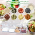 thumbnail image 6 of Clear Seasoning Box, Seasoning Rack Spice Pots, Plastic Storage Container Condiment Jars with Lids and Spoon, Kitchen Organization Containers for Spice, Salt, Sugar, Cruet (8 Piece ), 6 of 7