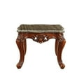 thumbnail image 2 of 30 Inch Classic Square Marble Top End Table Cabriole Legs Gray Brown - Saltoro Sherpi, 2 of 5