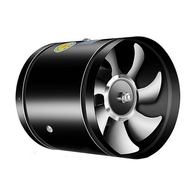 Duct Fan Powerful Ventilation High Speed Copper Wire Motor Metal Round Exhaust Fan for Kitchen Bathroom Basement Black 8 Inch 150x200mm / 5.9x7.9in