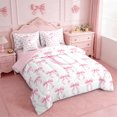 thumbnail image 2 of Erosebridal Girly Bow 7 Pieces Bedding Comforter Set For Kids,Pink Letter D Personalized Initial Full Bedding Set,Pink Reversible, 2 of 7