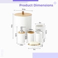 thumbnail image 4 of 6 Pcs Bathroom Accessories Set, White Bathroom Decor with Wood Lid, Included Toilet Brush, Toothbrush Holder, Soap Dispenser, Modern Bathroom Set for Home Hotel Restroom, 4 of 8