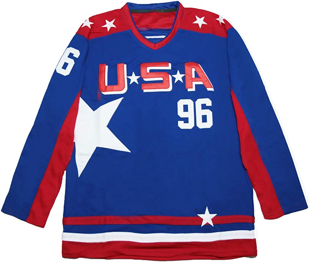 #96 Charlie Conway Mighty Ducks Team USA Mens Movie Hockey  Jersey Stitched Size S-XXXL : Clothing, Shoes & Jewelry