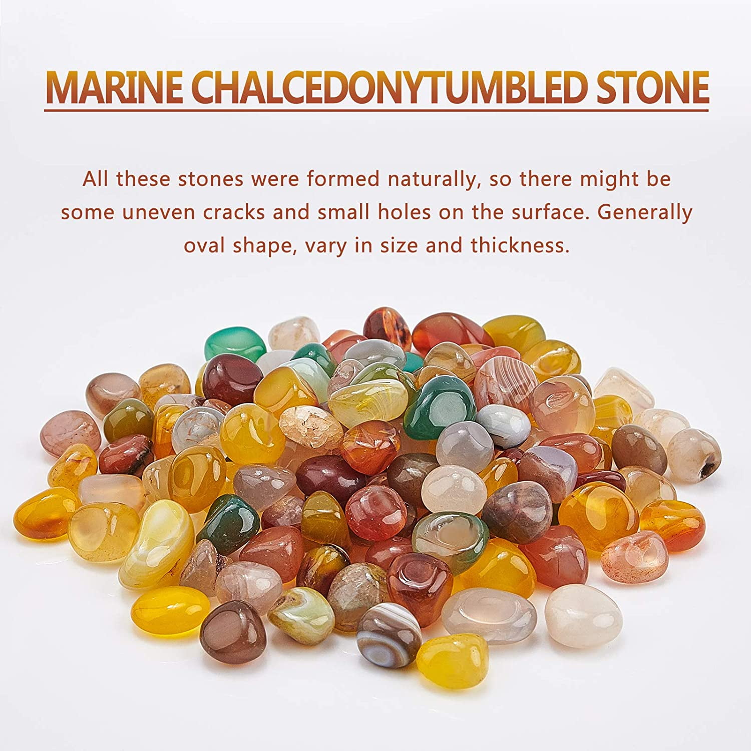 1set 780pcs Tumbled Stone Beads Mixed Agate Stone Undrilled Natural Pebbles Crushed Gemstone for Succulents Bedding Vase Filler Fish Tank Decoration