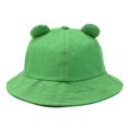 thumbnail image 3 of Sombrero de cubo para hombres y mujeres, gorro de pesca de vacaciones de algodón, gorro para el sol, gorro de dibujos animados (1 pieza, verde), 3 of 5