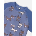 thumbnail image 4 of Organic Cotton Two-Piece Pyjama Set Blue Dog Print, 4 of 5