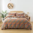 thumbnail image 1 of Naranja Azul Juego de Cama King Size 3Pcs Juego de Funda Nórdica Shabby Geometry Pattern, 1 of 9