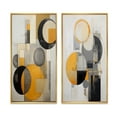 thumbnail image 2 of Designart "Retro Possibility Circular Energy II" Modern Geometric Framed Wall Art Set Of 2 - Modern Yellow Framed Canvas Set For Living Room Decor, 2 of 6