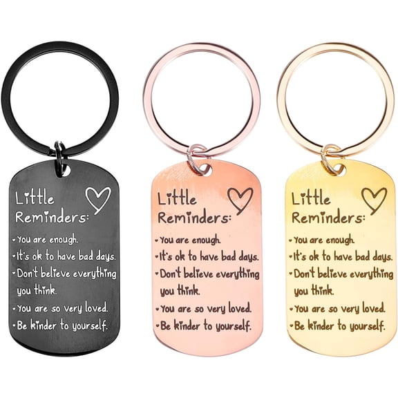 VigorousTrade Little Reminders Keychain 3PCS Inspirational Key Ring You Are Enough Daily Affirmation Mental Health Positive Gifts