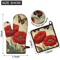 thumbnail image 6 of Red Flower Butterflies Kitchen Oven Mitt and Pot Holder Sets 2 Pcs for Baking, Cooking and Grilling, Heat Resistant Up To 392 °F, 6 of 7