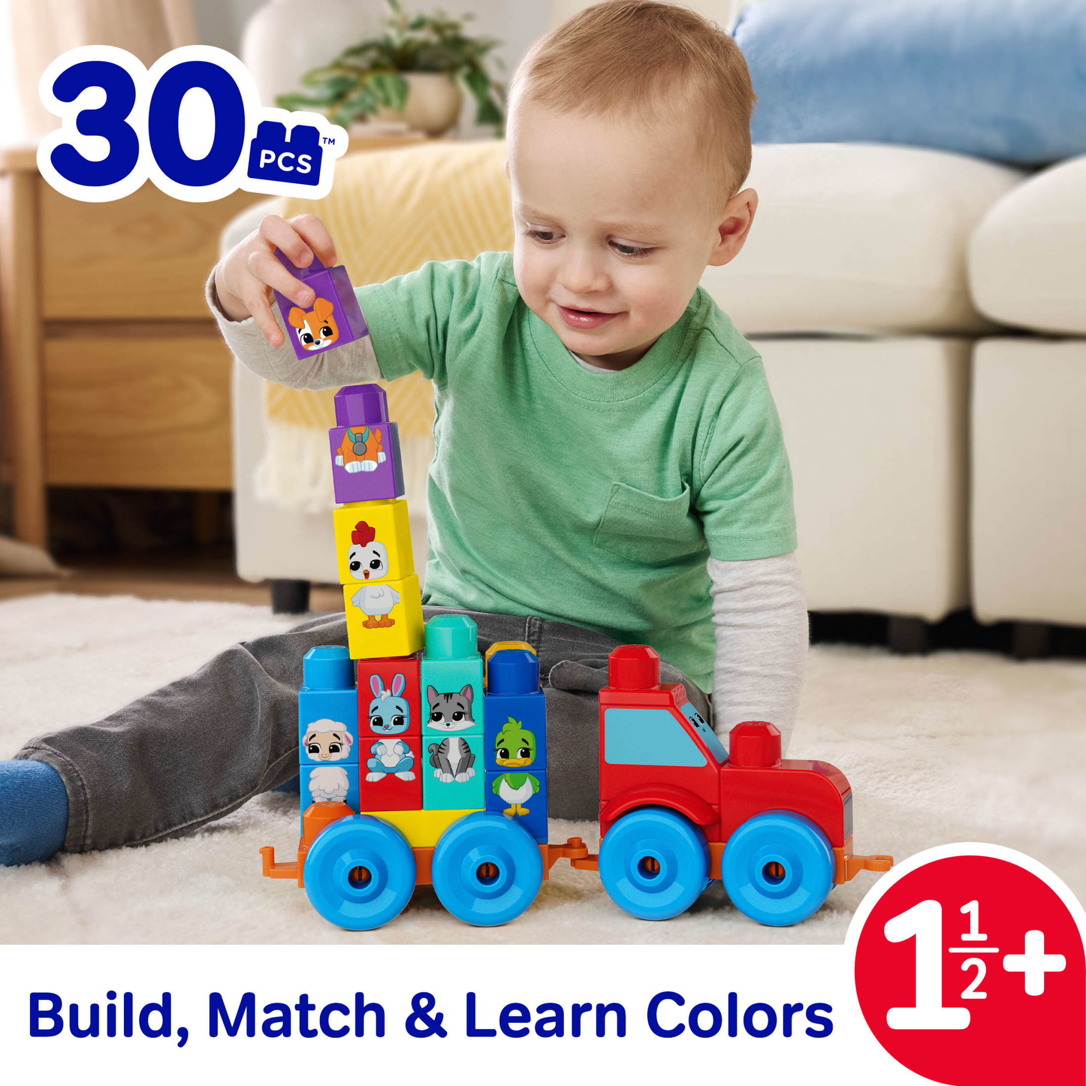 Mega Bloks Build & Match Animal Tractor 30-Piece photo 2