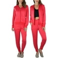 thumbnail image 3 of ToBeInStyle Women's French Terry Activewear Hooded Jacket & Pants, 3 of 7