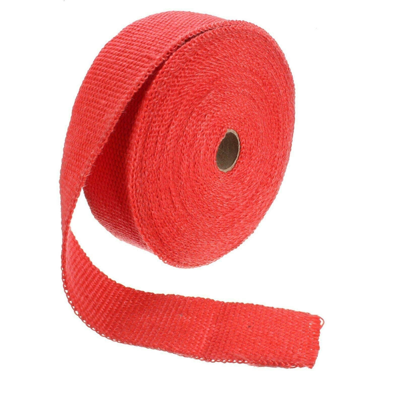 Confote 2" x 50Ft Red Roll Fiberglass Exhaust Header Pipe Heat Wrap Tape + 10 Zip Ties