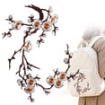 thumbnail image 2 of SMKE Brown Floral Embroidered Patch Iron On Sew On,Cherry Blossom Applique for Backpack Jacket Jeans Bag,Decorative Clothing Repair Patch with Heat Activated Backing, 2 of 4