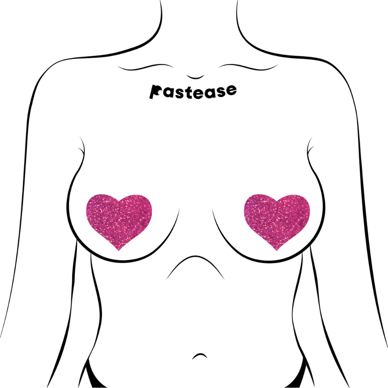 Pink Sequin Heart Nipple Pasties – Extasy