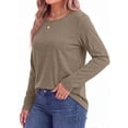 thumbnail image 3 of MOSHU 3 Pack T Shirts for Women Crew Neck Plus Size Women Shirts Long Sleeve Tees Casual Basic Fall Tops, 3 of 9