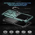 thumbnail image 5 of SaniMore Tri-layer Case for Samsung Galaxy Z Flip 5 6.7" 2023, 360° Rotating Holder/Kickstand Rugged PC Back + TPU Bumper Magnetic Car Mount Anti-fingerprint Heavy Duty Protective Case, Darkgreen, 5 of 8