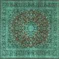thumbnail image 1 of Ahgly Company Indoor Square Persian Turquoise Blue Traditional Area Rugs, 4' Square, 1 of 4