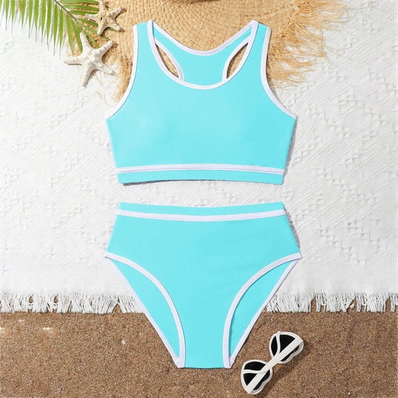 Toddler Swimsuit Girl 3t Relaxed Fit Striped Little Girls' Swimwear Stretchy 2 Piece Swimsuit Bikini Bathing Suit Summer Beach