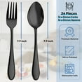 Walchoice 24Piece Black Fork and Spoon Set, Stainless Steel Cutlery