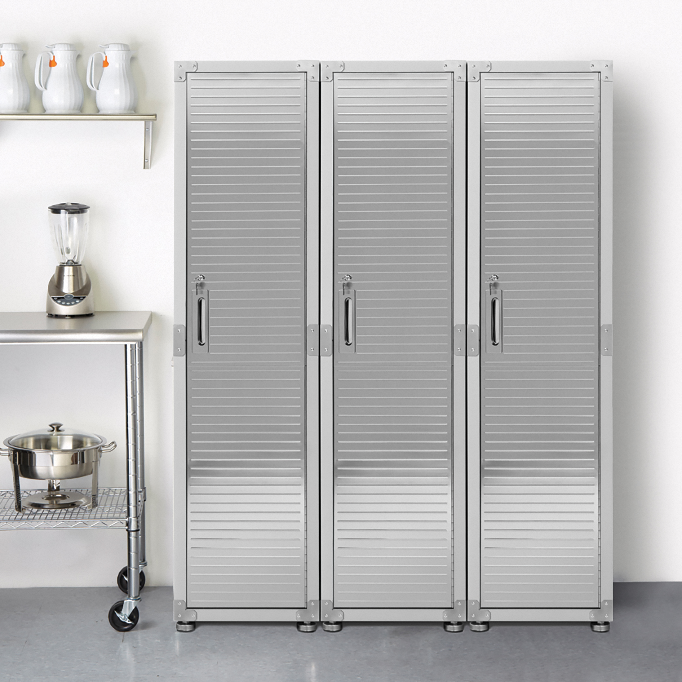 Seville Classics UltraHD Locker Storage Cabinet, 18" W x 24" D x 72" H, Granite Gray - image 4 of 6