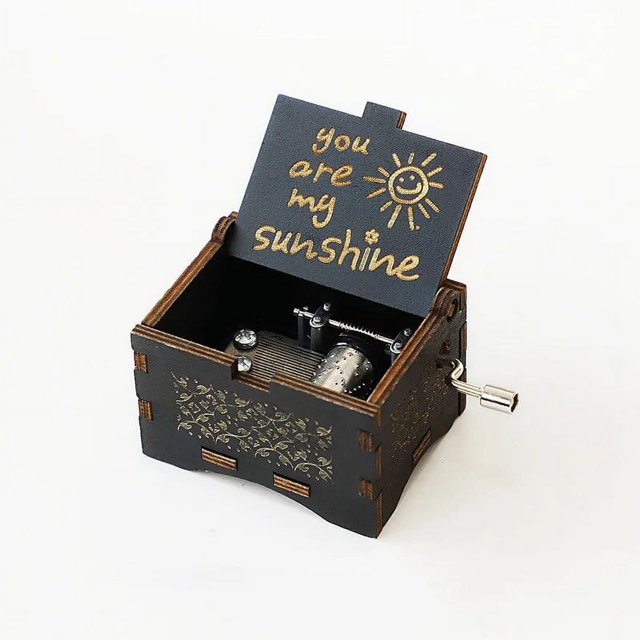 Caja de música con manivela manual de madera, regalo de cumpleaños, tema musical, Reina, regalo de vacaciones para niños, regalo de Halloween y Navidad, nuevo