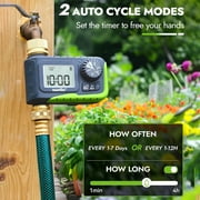 RainPoint Garden Hose Timer Greenhouse Irrigation Faucet Sprinkler Water Timer Garden Yard Watering,Brass Inlet and Outlet,Green-ITV105