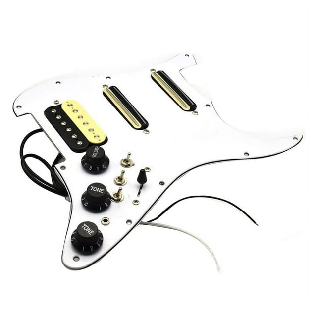 ST Guitare Électrique Pickguard Pickup Câblage Chargé Pré-Câblé Pickguard Guitare Pickguard Raclette Pickup Assemblage, 1 x Guitare Électrique Ensemble, Blanc