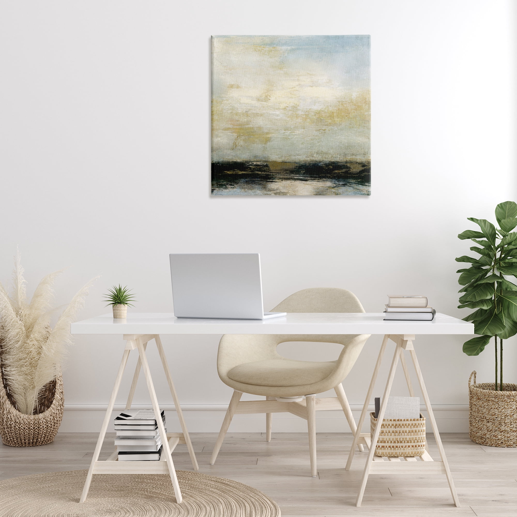 Stupell Industries Abstract Paint Streak Landscape Landscape Painting Gallery Wrapped Canvas Art Print Wall Art, 30 x 30