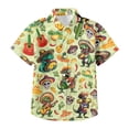 thumbnail image 3 of Hienoo Toddler Boys Summer Beach Shirt Trendy Dinosaur Print Breathable Button Down Shirt, 3 of 6