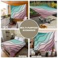 thumbnail image 6 of Green Ombre Tapestry for Bedroom Wall Hanging Tapestry, Modern Geometric Abstract Dark Red Cream Ceiling Backdrop Tapestries Poster Blanket Wall Decor for Teens Room Living Room Dorm 39" x 59", 6 of 8