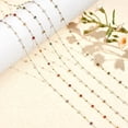 thumbnail image 4 of Cadena de cuentas cuadradas naturales de 1 m, cadena de rosario de piedras preciosas sin soldar con accesorios dorados, cadena de cuarzo rosa para mujer, fabricación de joyas, 4 of 9
