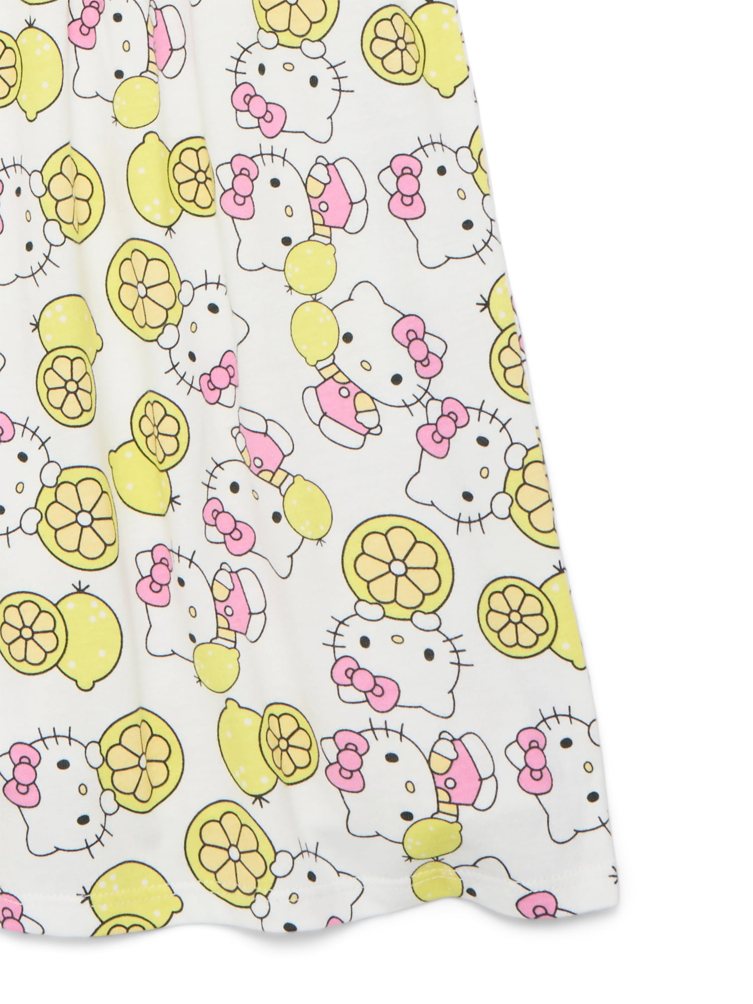 Hello Kitty Girls Allover Print Dress with Short Sleeves, Sizes 4-12