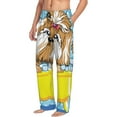 thumbnail image 2 of Fotbe Men'S Dog Takes A Bath In The Bathtubclassic Pajama Pants With Elastic Waist And Drawstring Pockets，Pajama Pants Mens Lounge Pants Super Soft, 2 of 9