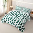 thumbnail image 3 of Erosebridal Simple Abstract Bed Spread Queen for Boys Girls, Green White Polkadots Print Queen Coverlet Set, 3pcs, 3 of 7